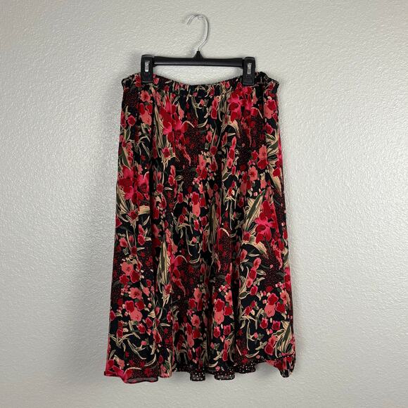 Coldwater Creek Size PXL Reversible Midi Skirt Elastic Stretch Waist Dual Sided - Picture 1 of 11